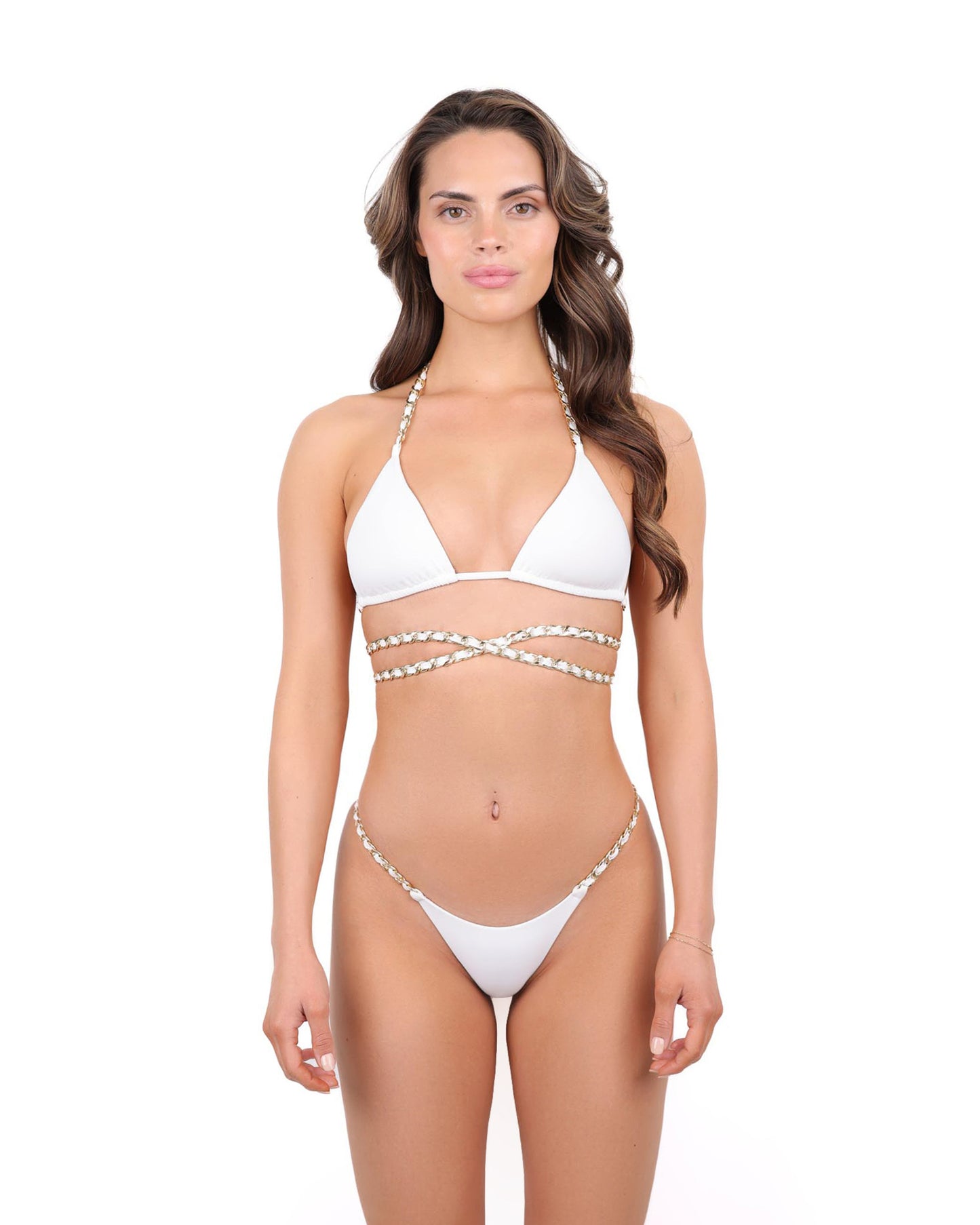 Auri Chain Bikini Top - White